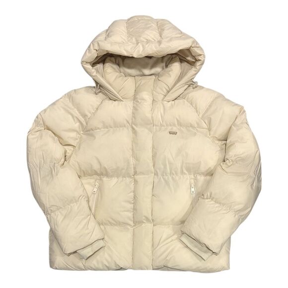 Levi's Jackets & Blazers - Levi's Women's Midweight Quilted Puffer Jacket with Stand Collar & Hood - Cream